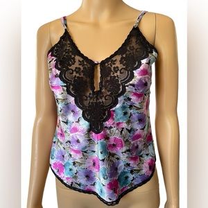 Maidenform Chantilly Vintage 70s Boho Romantic Floral Lace Lingerie Mini Top